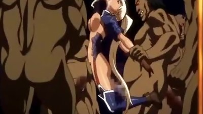 Cute hentai ferociously groupfucked by slum monsters anime