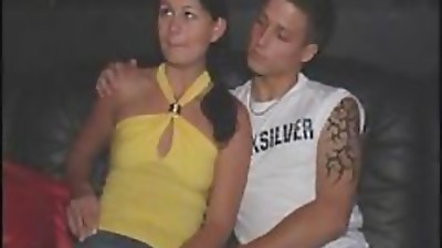 Torrid Dark-haired Teenager Gets Pounded and Facialized at a Swingers Night Club