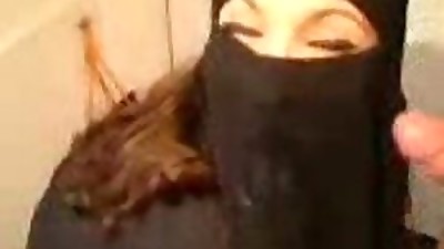 Fledgling Arab Babe Sucks Man rod and Gets her Completely Trimmed Labia Fucked Hard