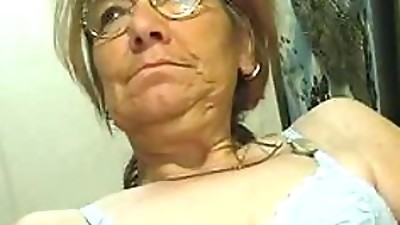 Lascivious Glassed Grannie Gives Hot Blowjob and Then Gets Plumbed