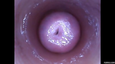 Solo Petite Girl Close Up puts Endoscope on Nips Uses Camera as Dildo
