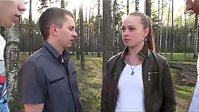 Hard group hookup with a young girl