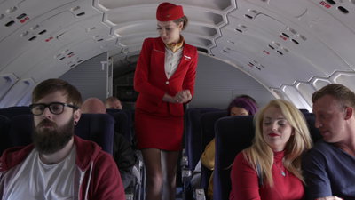 A caring stewardess