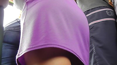 Voyeur upskirting in the bus
