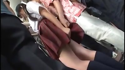young jap schoolgirl is seduced by old man in bus